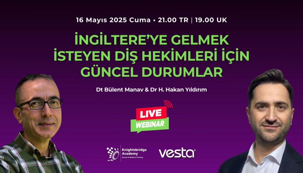 İngiltere’de mesleğini sürdürmek isteyen diş hekimleri ve diş hekimliği öğrencileri için kapsamlı bir bilgilendirme etkinliği gerçekleştiriliyor. “İngiltere’ye Gelmek İsteyen Diş Hekimleri İçin Güncel Durumlar”